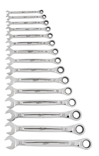Milwaukee 48-22-9516 15-Piece Ratcheting Combination Wrench Set