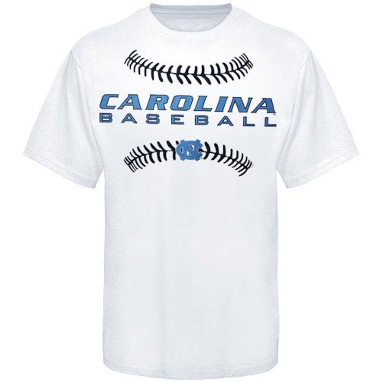 Carolina Baseball Stitches Tee Shirt- White