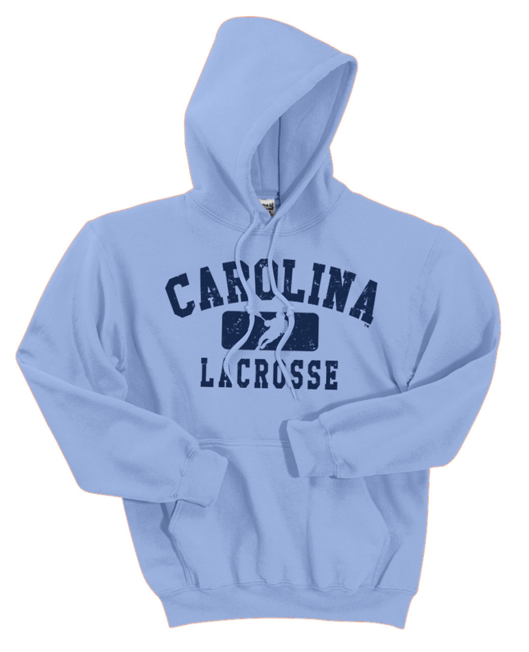 Carolina Lacrosse HOODED Sweatshirt Carolina Blue with Split Icon Logo