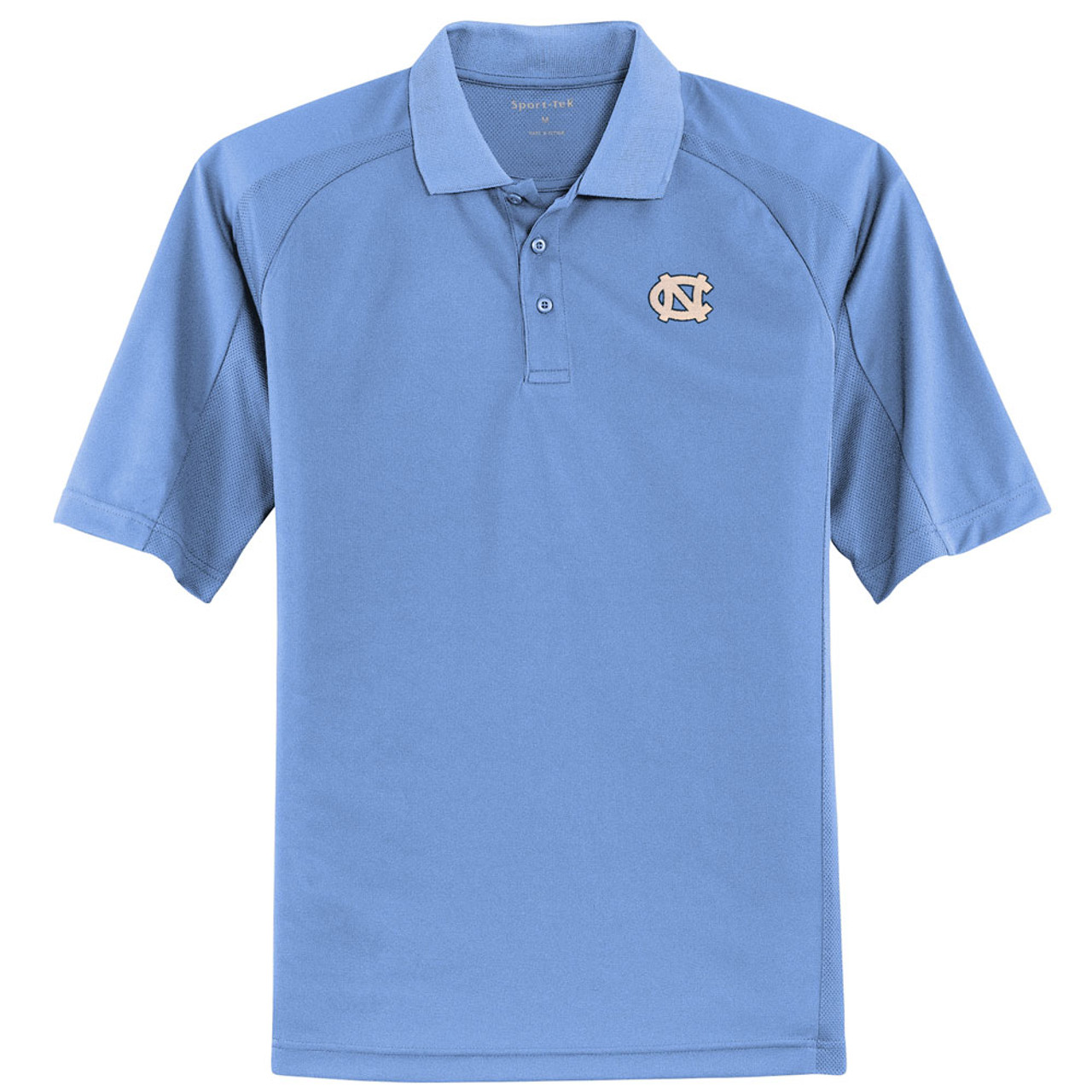 North Carolina Dri-Mesh Pro Polo - Carolina Blue with interlocking NC