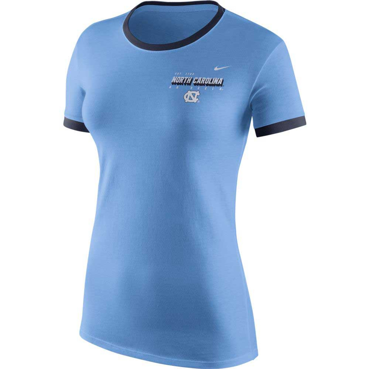 Nike Women's Logo Ringer Tee - Carolina Blue