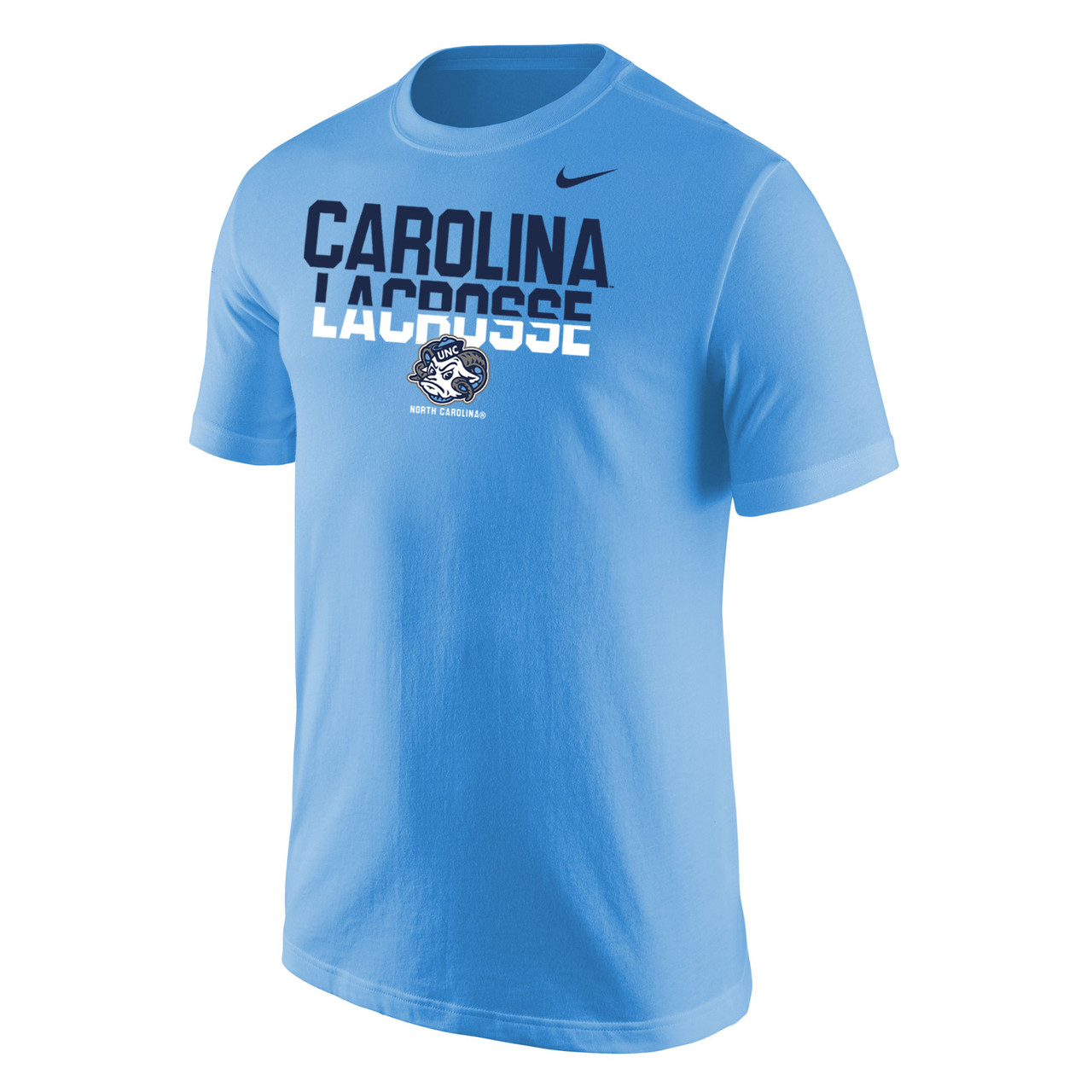 Nike Carolina Lacrosse Over Ram Face Tee - Carolina Blue