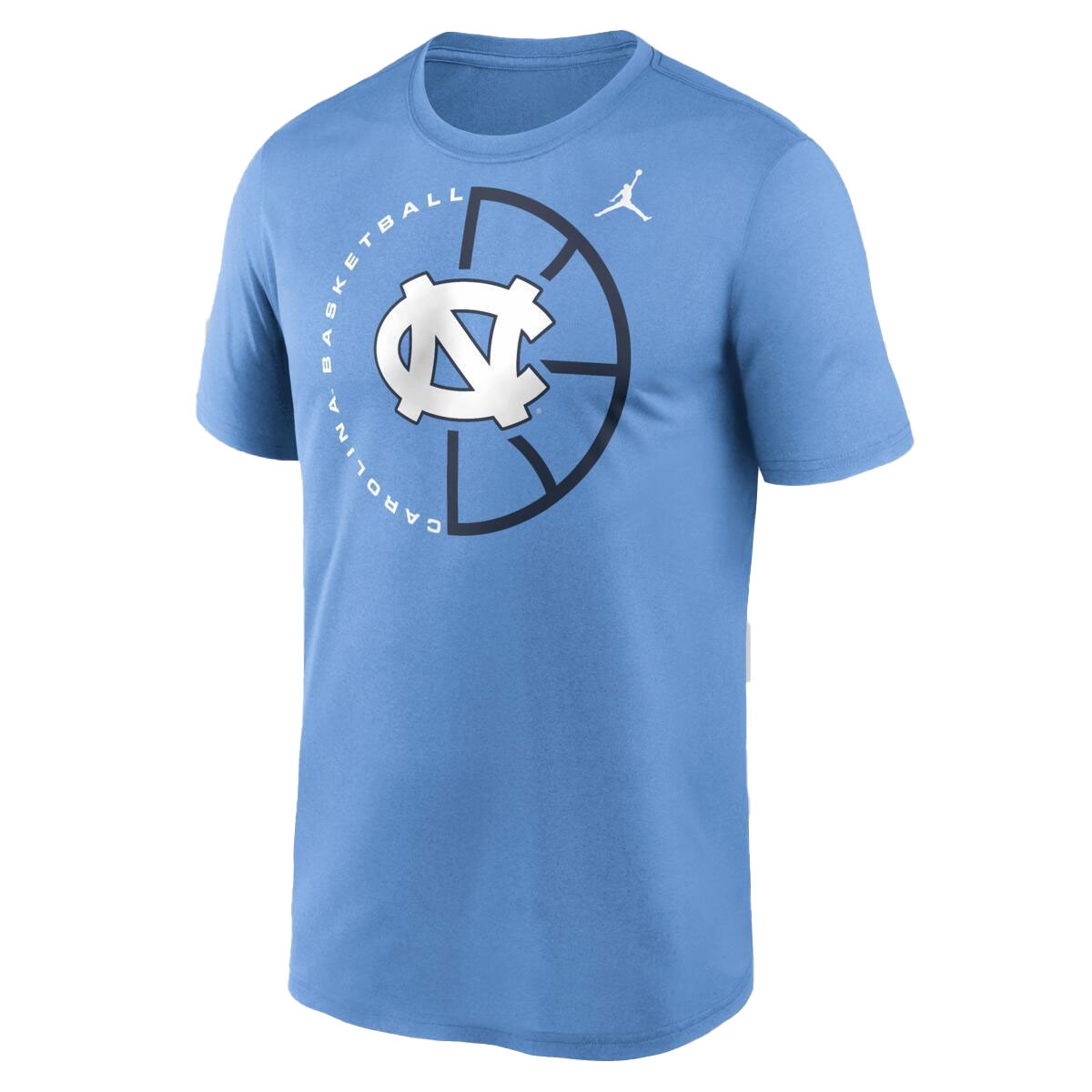 Nike Men's Carolina Basketball NC Half Ball Poly Tee- Blue