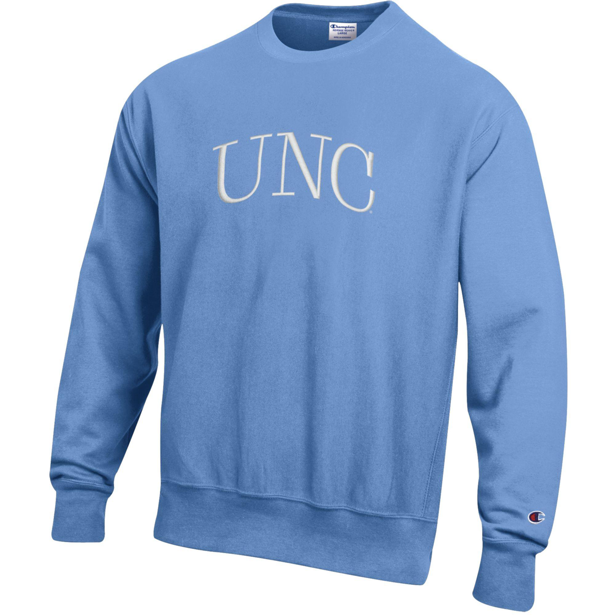 Champion Embroidered UNC Reverse Weave Crew-Blue