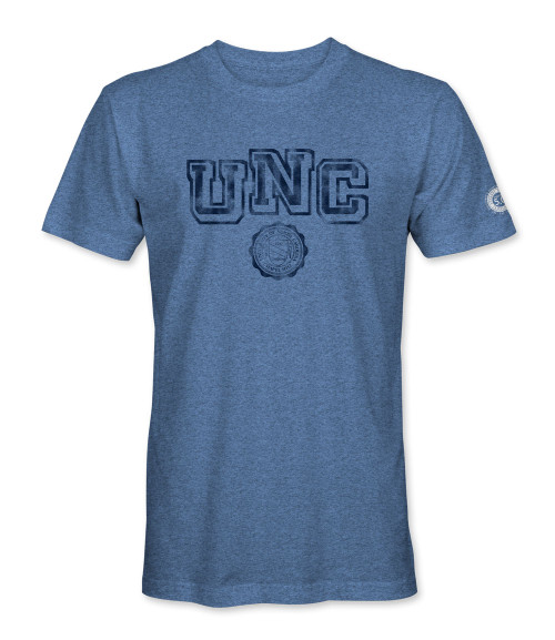 Faded Soft Touch UNC Seal Tee - Heathered Blue