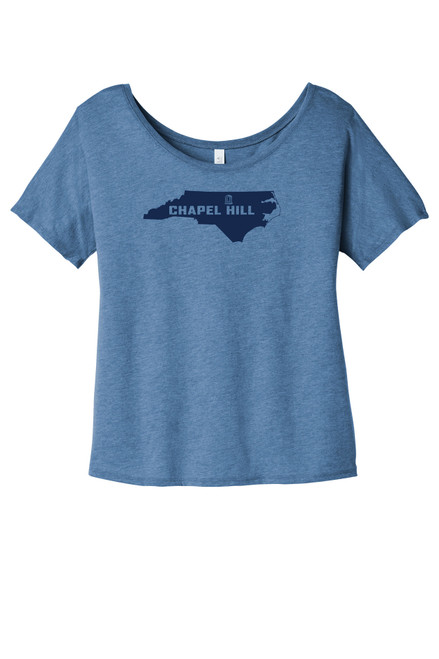 WOMEN'S Carolina Slouch Fit TriBlend Tee - Blue Heather Chapel Hill