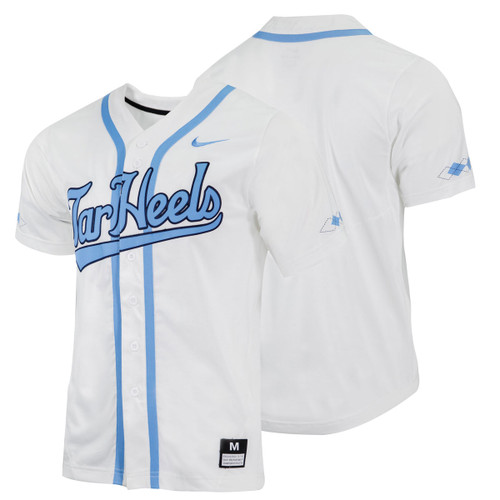 Nike Carolina Full Button Baseball Jersey - White