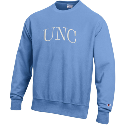 Champion Embroidered UNC Reverse Weave Crew-Blue