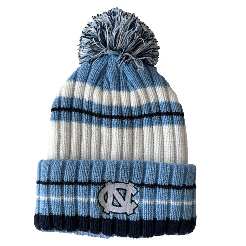 Ahead Cuff Knit Pom Beanie - White Logo