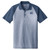 North Carolina PosiCharge RacerMesh Raglan Heather Block Polo - Navy Heather with interlocking NC