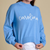 Stewart Simmons The Embroidered Mock Neck Sweater- Blue