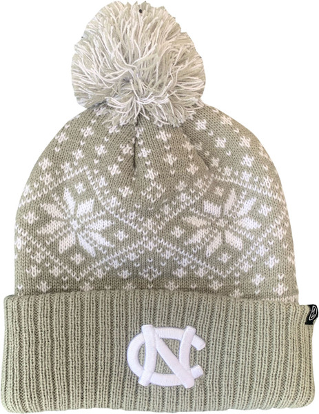 ZEPHYR White & Gray Snowflake Beanie