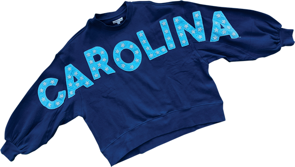 Stewart Simmons The Balloon Sleeve Pullover- Navy