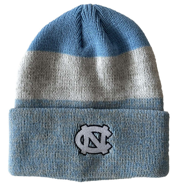 Ahead Cuff Knit Beanie - Grey/Blue Stripes