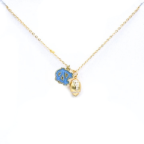 Color Shout UNC Football Charm Necklace