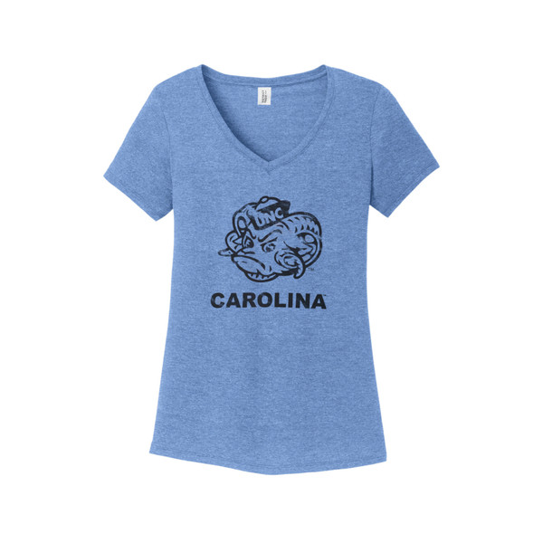 CHSW Women’s Ram Face Carolina Tri-Blend V-Neck - Blue
