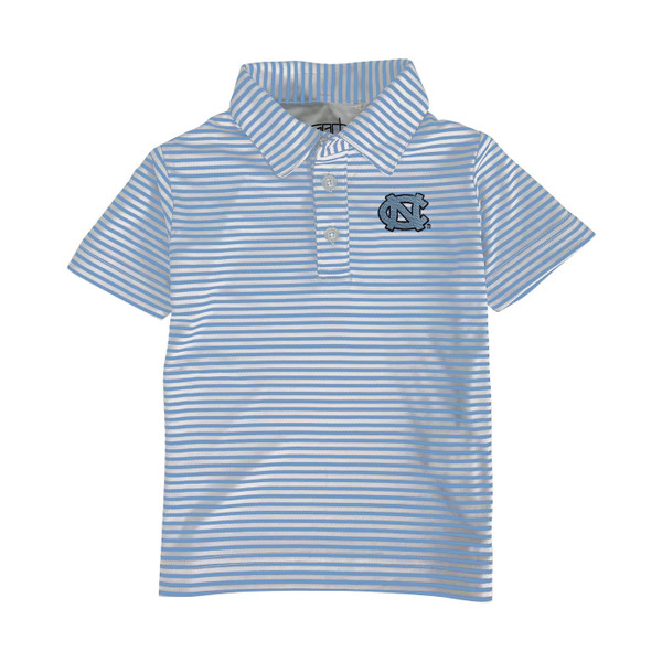  Garb Youth UNC Carson Striped Polo- Carolina Blue/White