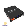 Wirentech Home Energy Series lithium battery pack, top-down angled view showing labeled cover, terminals, display, and communication ports.