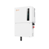 Left right tilt view of Solis hybrid solar inverter in white wall-mounted enclosure with digital display