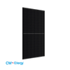 CW Energy 450W black-on-black monofacial solar panel with half-cut cell technology.