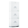 Briggs & Stratton SimpliPhi stacked battery system with three white energy storage modules in a vertical enclosure