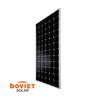 Monocrystalline solar panel with black cells and silver frame