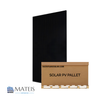 pallet of N-type bifacial solar panel with black frame and monocrystalline cells