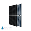 Tilted left-facing view of the Black Prism Monofacial Solar Panel on a white background.