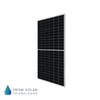 Tilted left-facing view of the Black Prism Monofacial Solar Panel on a white background.