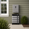 EG4 FlexBOSS21 and a 4 stack of EnergyCell 5 Batteries installed on the side of a home