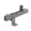 Black wire clip, tilted left side view of wire management clip