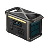 Anker portable power station with LCD display, LED light bar, AC outlets, USB ports, and integrated handles in a durable compact design for home backup, camping, and off-grid power applications.