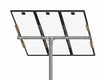 Tamarack Solar UNI-PGRM-3P1-47 top-of-pole solar panel mount supporting three portrait-oriented solar modules
