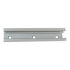 6 inch Mini Rail, shown at an angle, rail for solar panel mount application, showing mounting holes and track