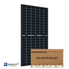 Sirius PV Pallet of 360W solar panel front-facing and tilted to the left