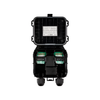 Tigo Access Point wireless communication module in black on a white background front facing. 