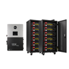 EG4 18kPV Next to 2 full 6 slot back racks of EG4 LifePower4 V2 Batteries 
