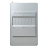 Back view of EG4 wall-mounted battery enclosure with protective panel and mounting hardware. Back view of EG4 wall-mounted battery enclosure with protective panel and mounting hardware.