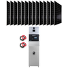 EG4 6000XP on top of EG4 314Ah WallMount Battery and conduit box. Solar panels laid out above them