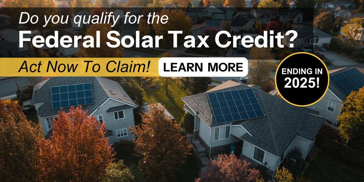 Find out if you qualify for the solar tax credit ending in 2025! Showing homes with solar panels and fall trees. Find out if you qualify for the solar tax credit ending in 2025! Showing homes with solar panels and fall trees.