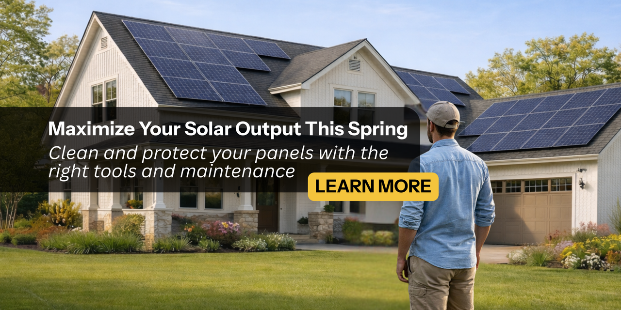 Maximize your solar output this spring with solar panel cleaning solutions. Learn more.