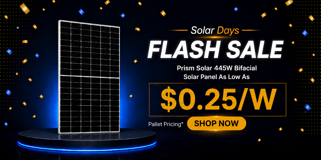 Flash Sale Prism 445W Bifacial Banner