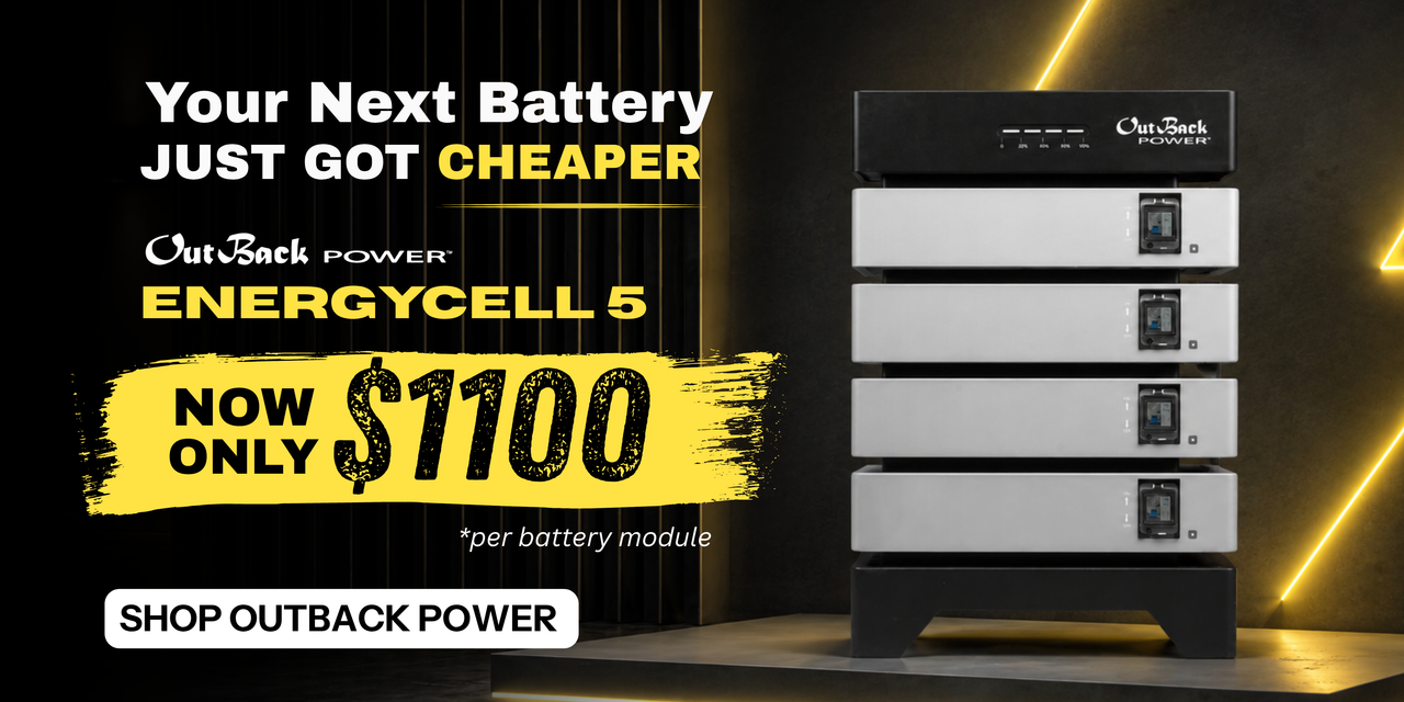 OutBack Power EnergyCell 5 Battery now only $1,100 per battery module. Shop now and save on storage.