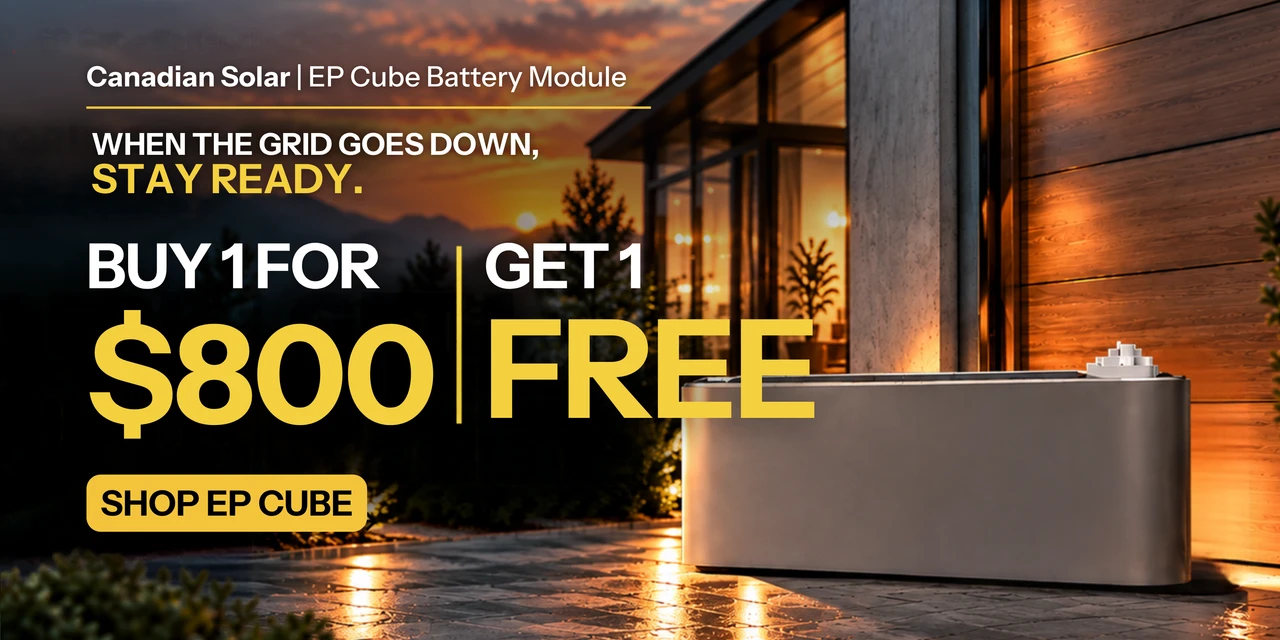 Buy one get one Canadian Solar EP Cube Battery Module for a limited time only! Shop the sale now.