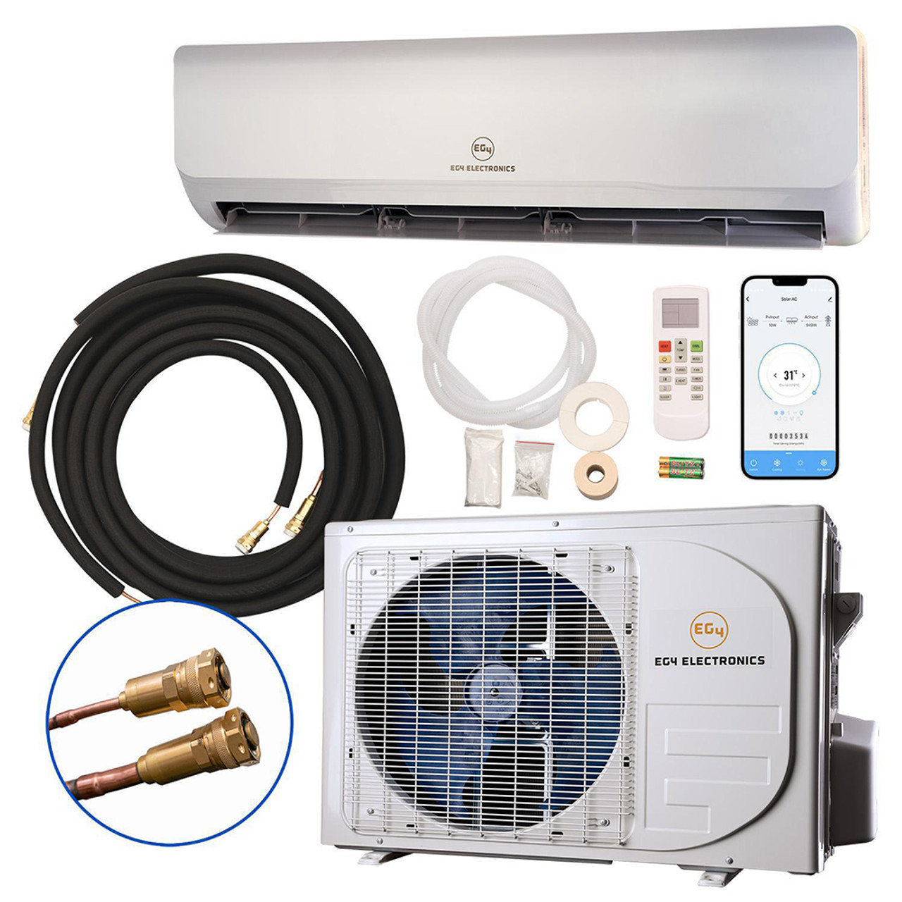 EG4 Hybrid Solar Mini-Split Air Conditioner Heat Pump AC/DC| 24000