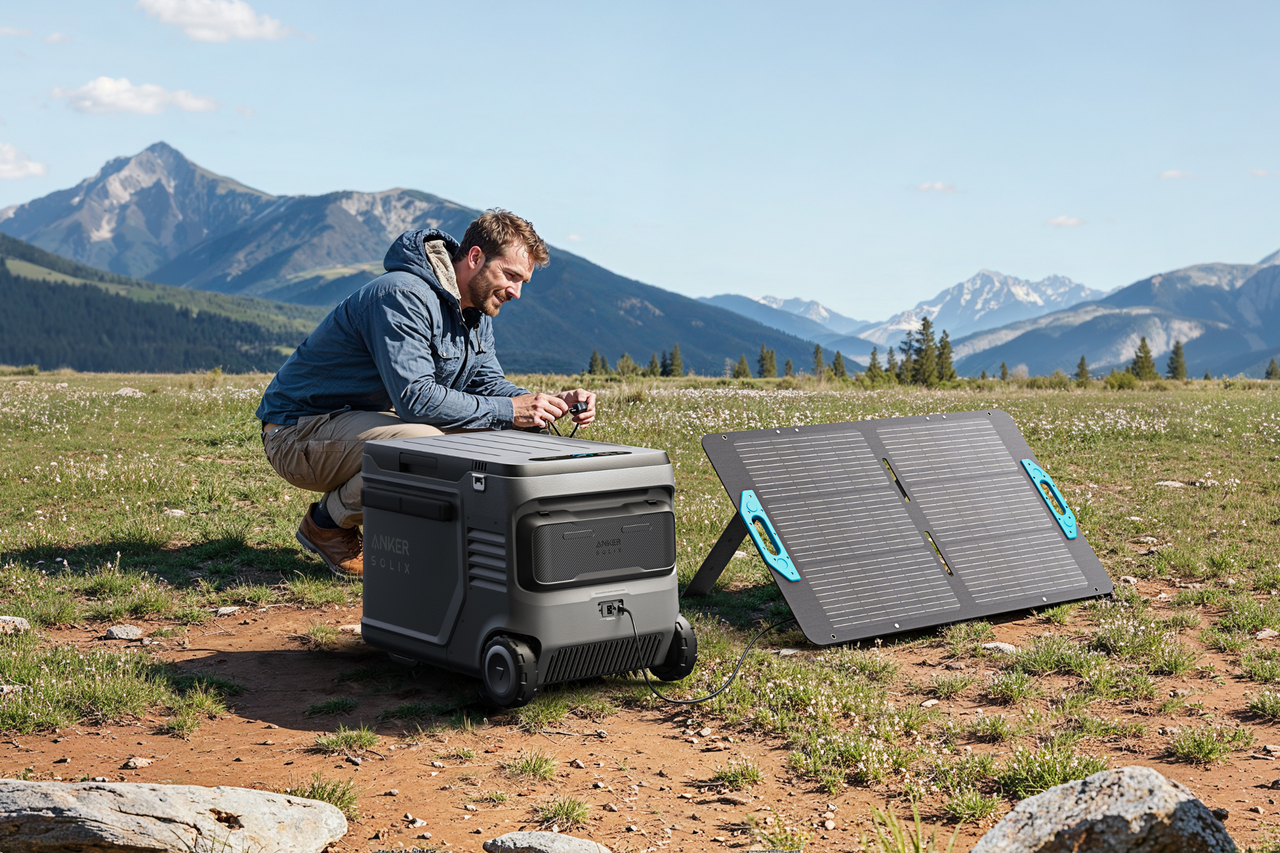 Anker SOLIX EverFrost 2 40L Cooler with 1 Removable Battery, 42 qt Car Refrigerator, Electric Cooler with Two 288Wh LiFePO4 Batt