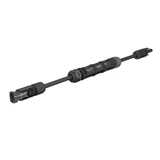 Staubli 30A 1500V in-line fuse with MC4 connectors, featuring a durable black housing and pre-attached cables for secure solar PV circuit protection.