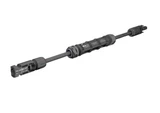Staubli 20A 1500V in-line fuse with MC4 connectors, featuring a durable black housing and pre-attached cables for secure solar PV circuit protection.