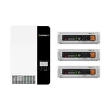 front view of Growatt 5kW Off-Grid inverter with 3 Pytes batteries