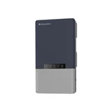 LG Energy Solution wall-mounted solar inverter with dark gray upper housing and light gray lower panel, front view.